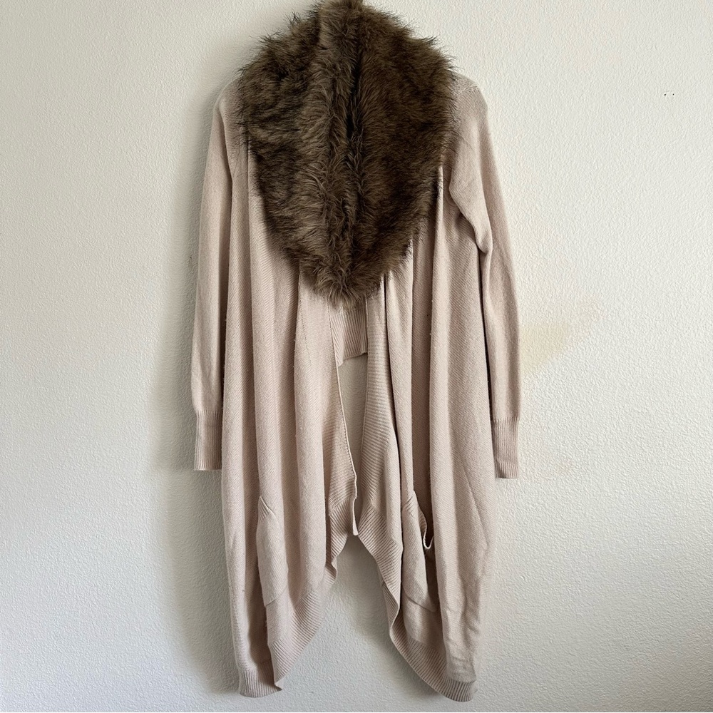 BCBGmaxazria Beige Knit Sweater with Pockets